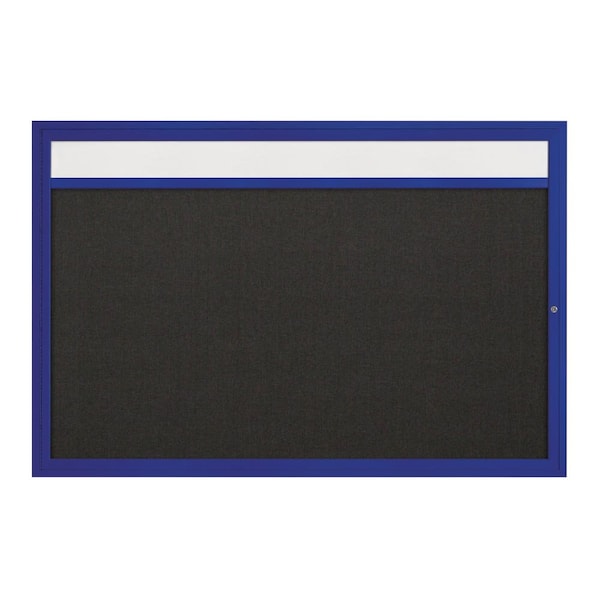 Slim Enclosed Corkboard, 36"x36", Black Alum Frame/Cloud